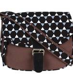 Geomet Brown Canvas Sling Bag