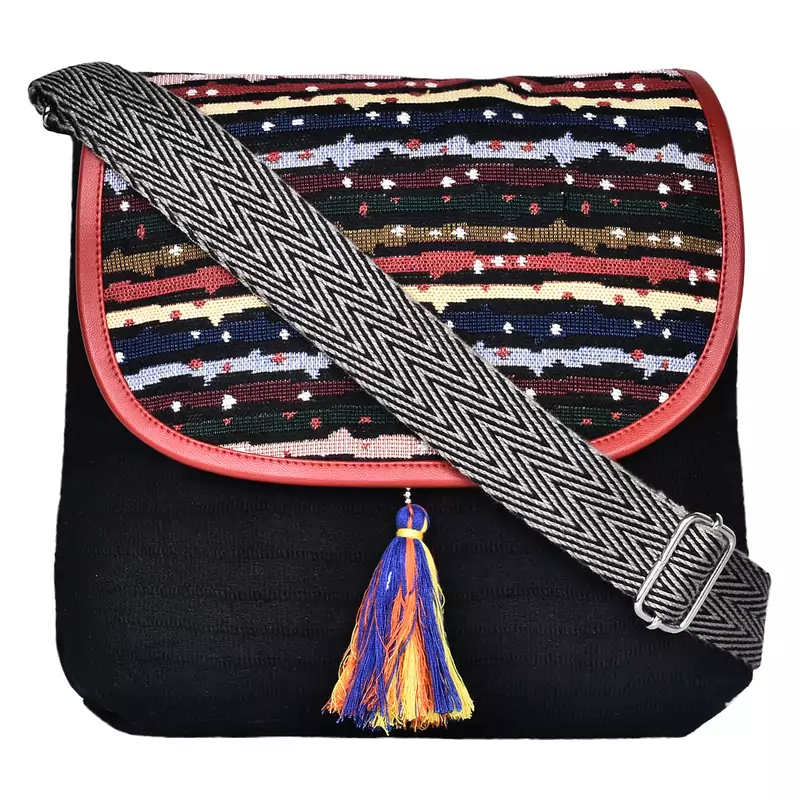 Typic Black Canvas Sling Bag
