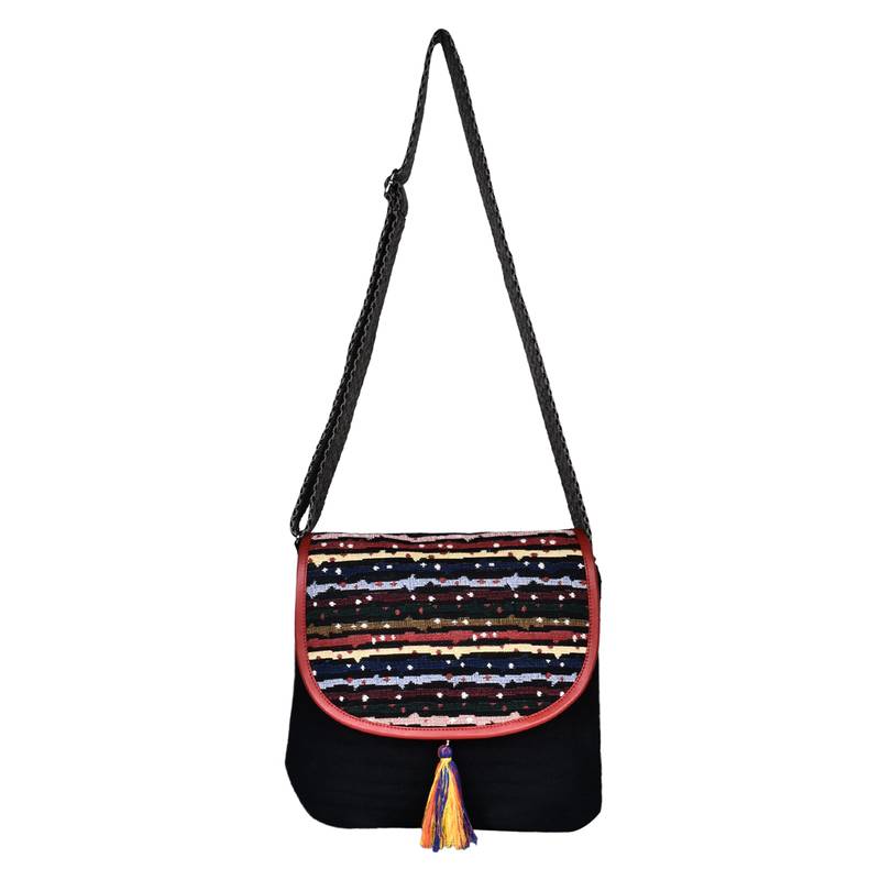 Typic Black Canvas Sling Bag