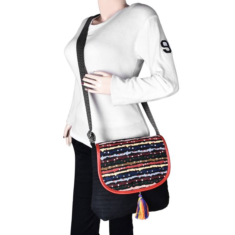 Typic Black Canvas Sling Bag