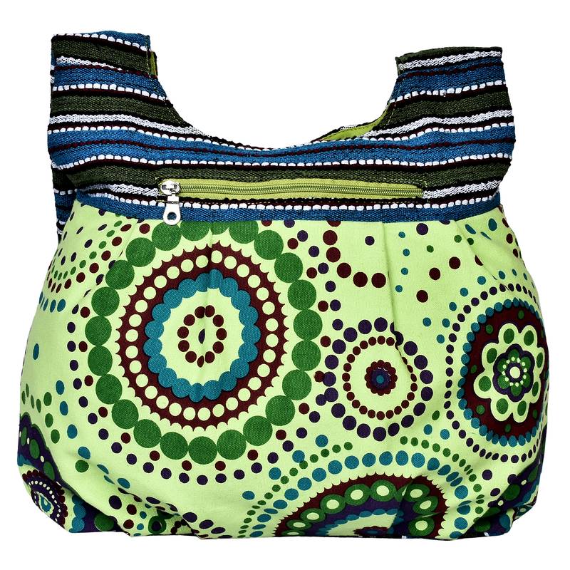 Orb Green Canvas Hobo Bag