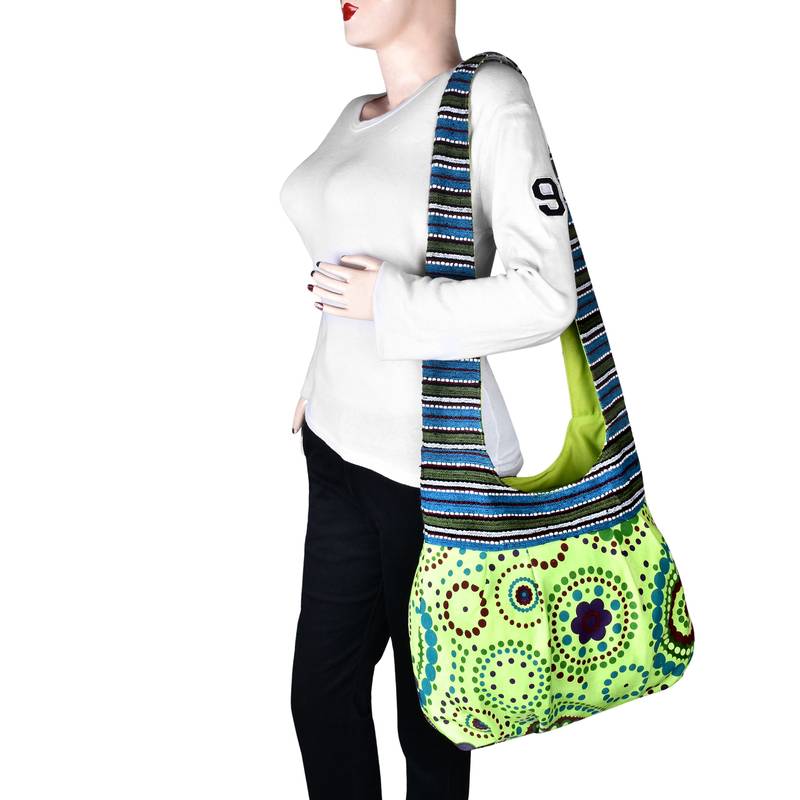 Orb Green Canvas Hobo Bag