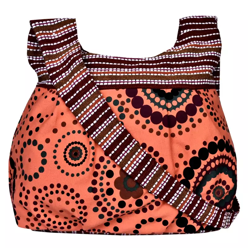 Orb Orange Canvas Hobo Bag