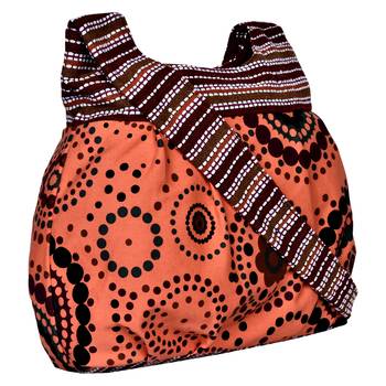 Orb Orange Canvas Hobo Bag 2