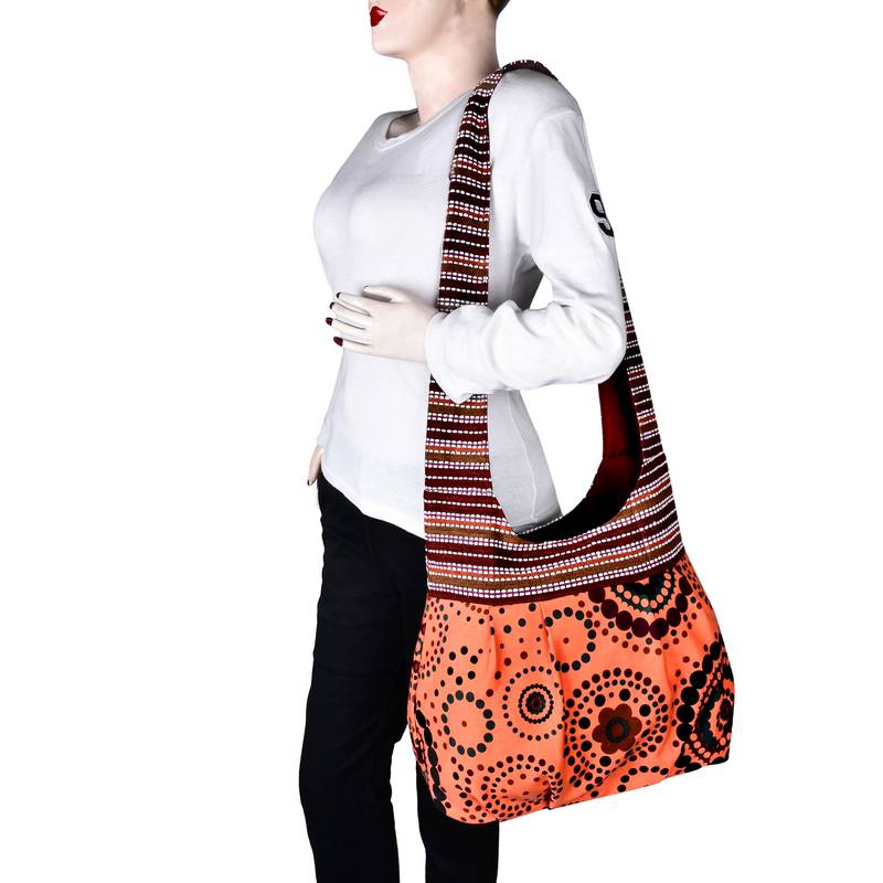 Orb Orange Canvas Hobo Bag