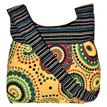 Orb Yellow Canvas Hobo Bag 1