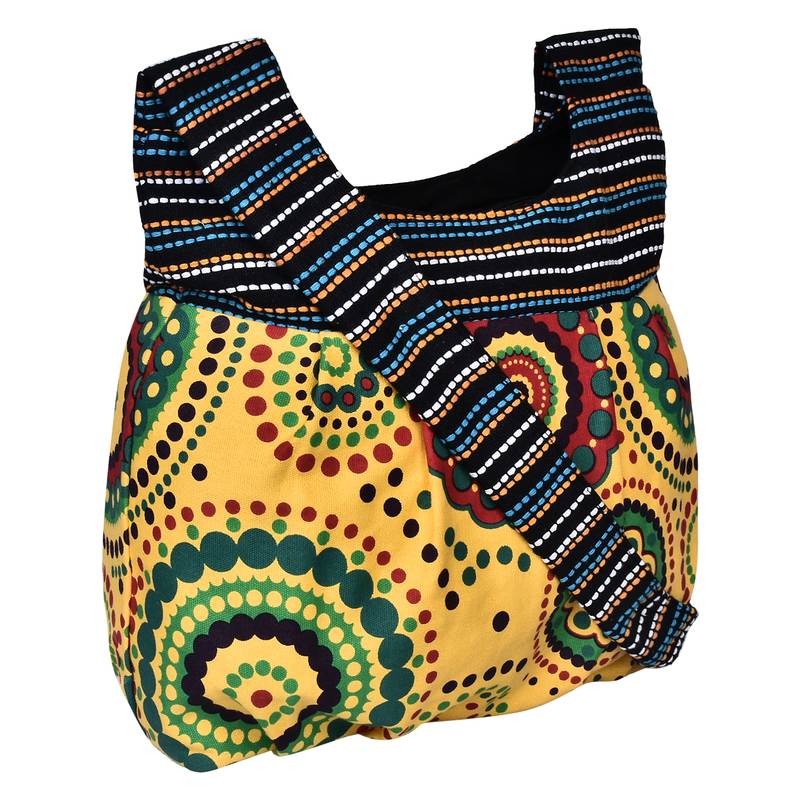 Orb Yellow Canvas Hobo Bag