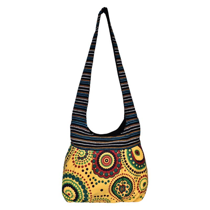 Orb Yellow Canvas Hobo Bag