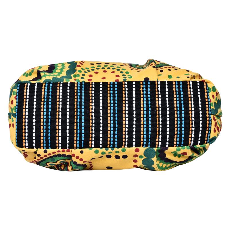 Orb Yellow Canvas Hobo Bag