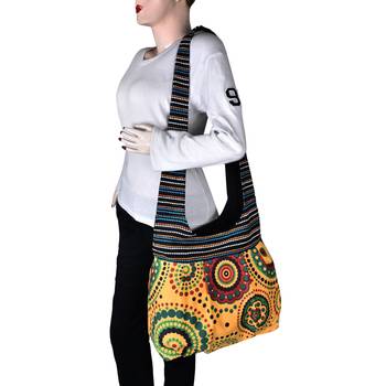 Orb Yellow Canvas Hobo Bag 7