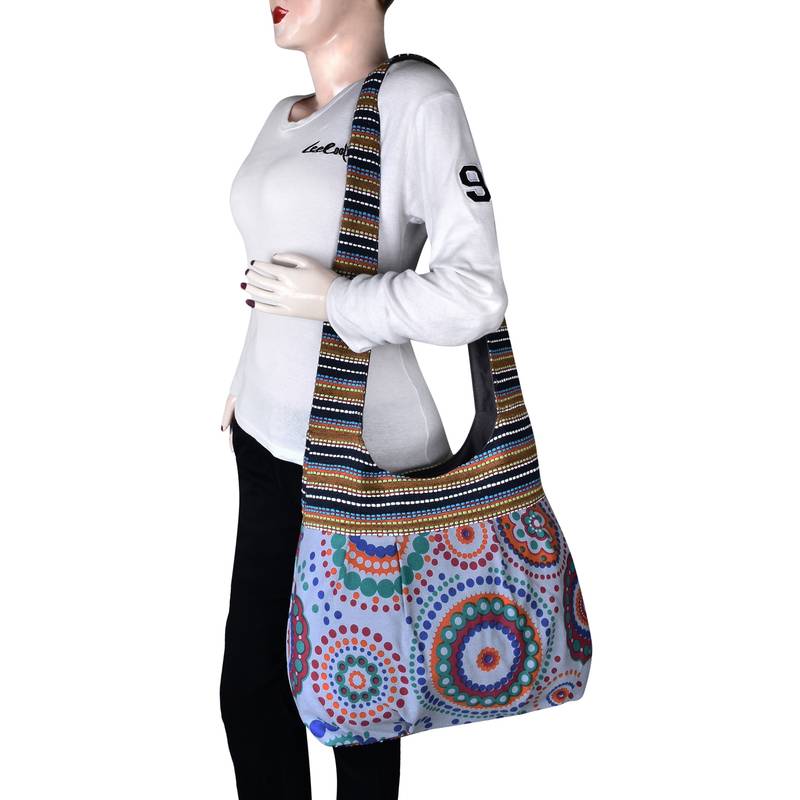 Orb Grey Canvas Hobo Bag