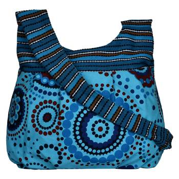 Orb Blue Canvas Hobo Bag 1