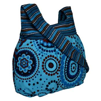 Orb Blue Canvas Hobo Bag 2