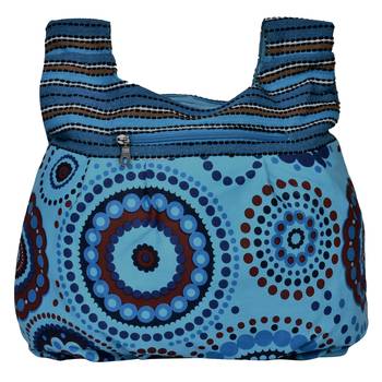 Orb Blue Canvas Hobo Bag 3