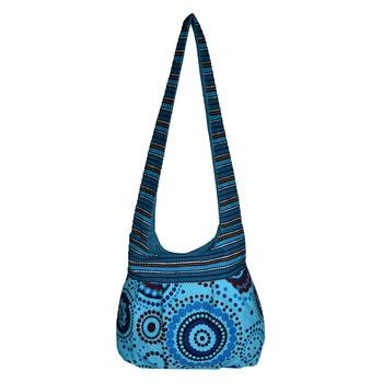 Orb Blue Canvas Hobo Bag 4
