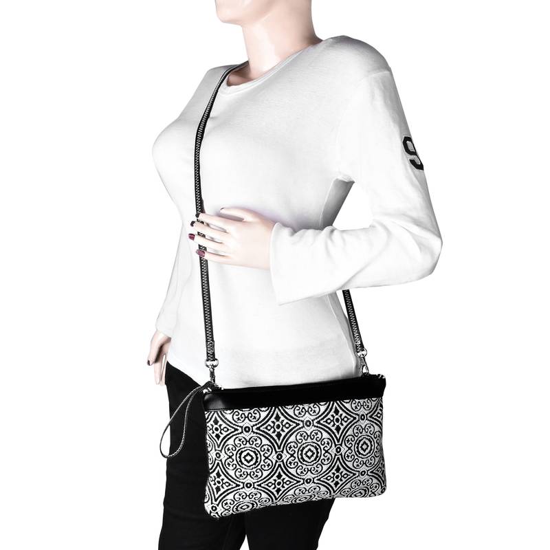 Typic White Jacquard Sling Bag