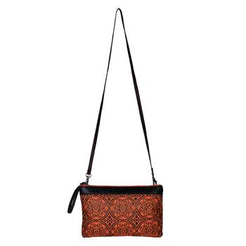 Typic Orange Jacquard Sling Bag 4