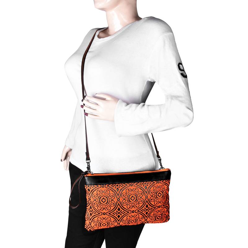 Typic Orange Jacquard Sling Bag