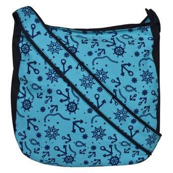 Florid Blue Canvas Sling Bag 1