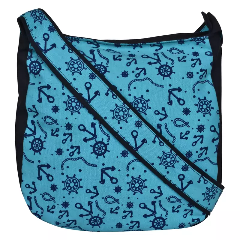 Florid Blue Canvas Sling Bag