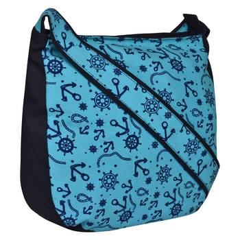 Florid Blue Canvas Sling Bag 2