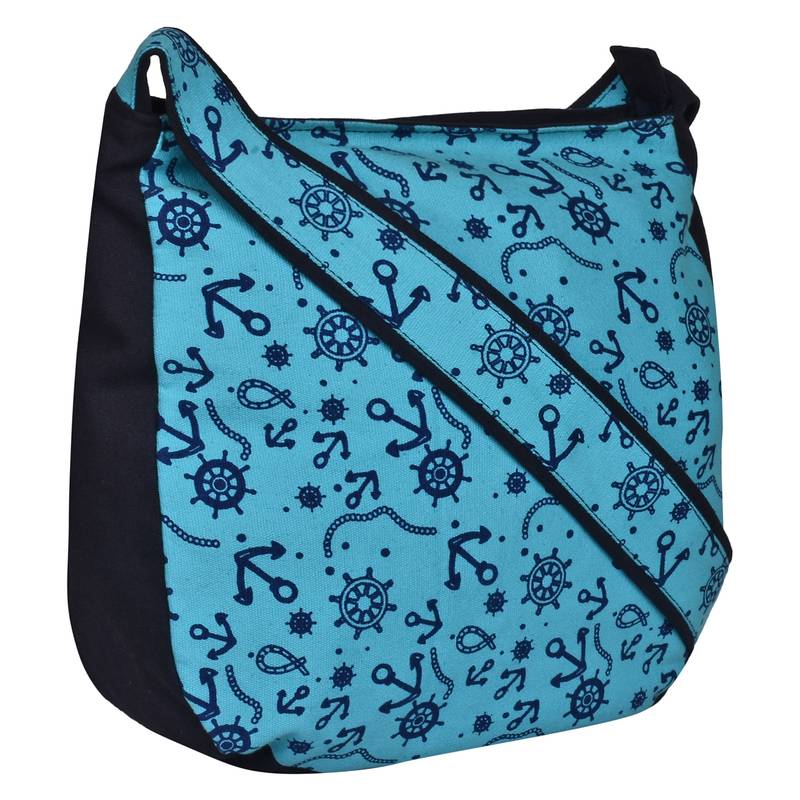Florid Blue Canvas Sling Bag
