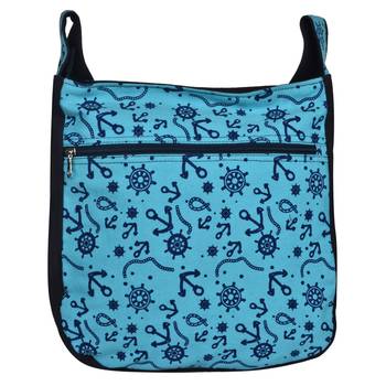 Florid Blue Canvas Sling Bag 3