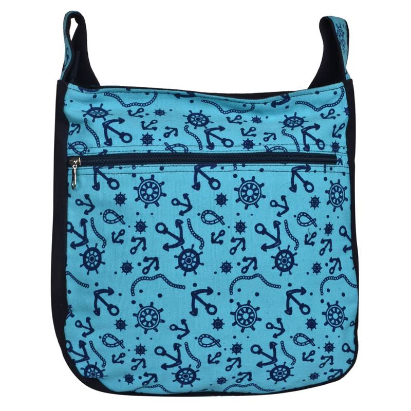 Florid Blue Canvas Sling Bag