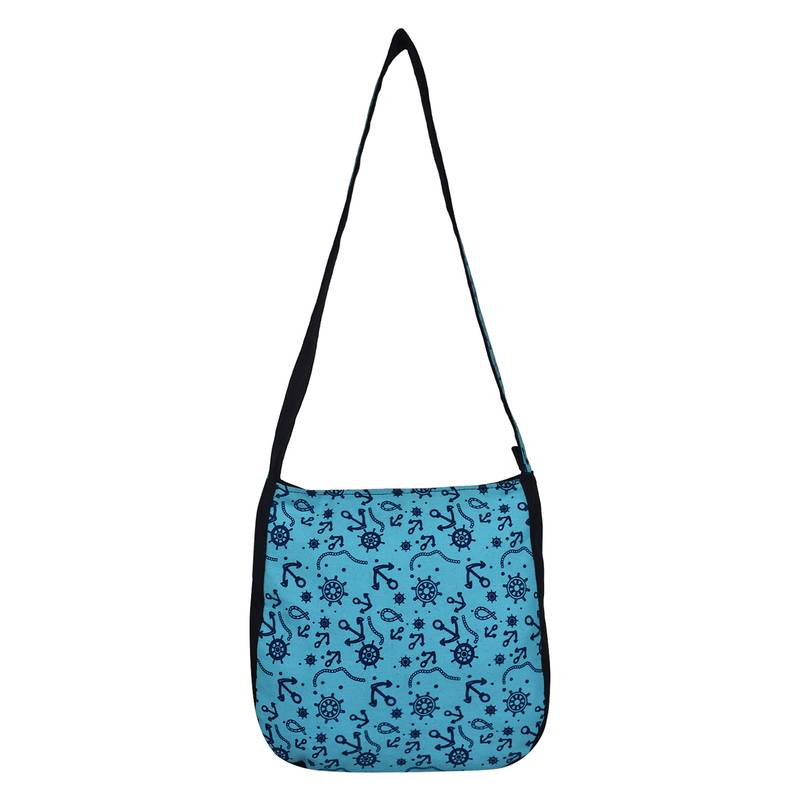 Florid Blue Canvas Sling Bag