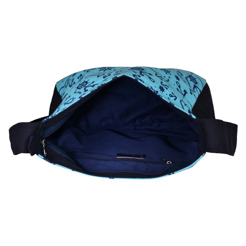 Florid Blue Canvas Sling Bag