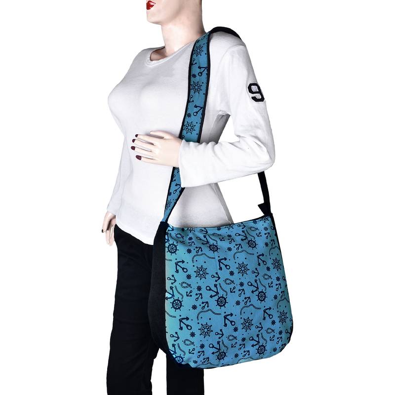 Florid Blue Canvas Sling Bag