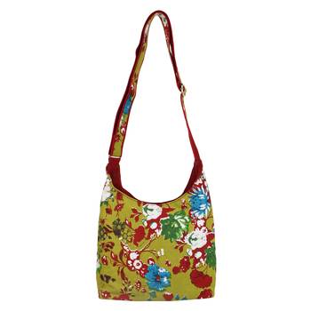 Flora Green Canvas Sling Bag 4