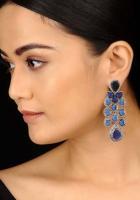 Blue Zirconia Victorian Earrings 2