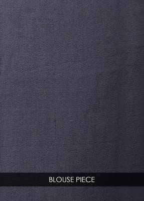 Black hand woven pure chiffon saree with blouse 4