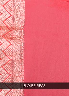 Multicolor hand woven pure chiffon saree with blouse 4