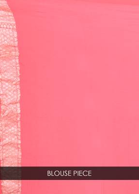 Multicolor hand woven pure chiffon saree with blouse 4