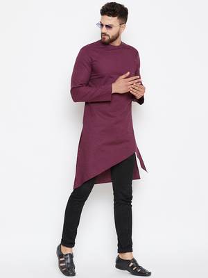 Maroon woven pure cotton men-kurtas 2