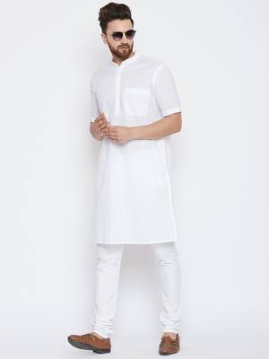 White woven pure cotton kurta-pajama 2