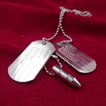 Silver Plated Dual Locket Pendent With Bullet & Chain For Men & Boys 1