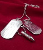 Silver Plated Dual Locket Pendent With Bullet & Chain For Men & Boys