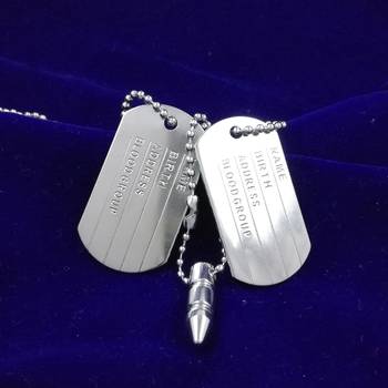Silver Plated Dual Locket Pendent With Bullet & Chain For Men & Boys 2