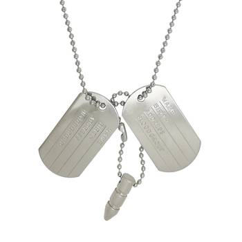Silver Plated Dual Locket Pendent With Bullet & Chain For Men & Boys 3