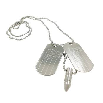 Silver Plated Dual Locket Pendent With Bullet & Chain For Men & Boys 5