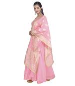 Vedic Women's Pink Silk Dupatta