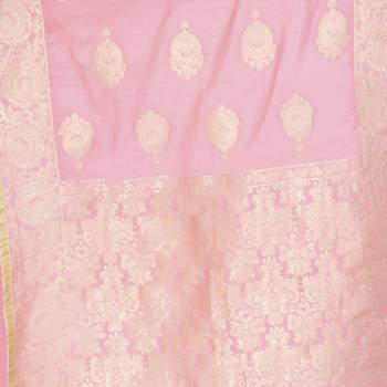 Vedic Women's Pink Silk Dupatta 3