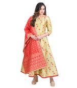 Vedic Women's Red Silk Dupatta