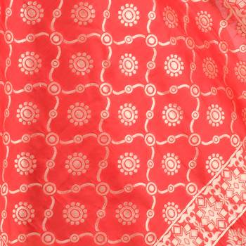 Vedic Women's Red Silk Dupatta 3
