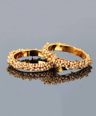 Gold pearl bangles and bracelets 4