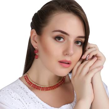 Pink Cubic Zirconia Necklace Sets 1