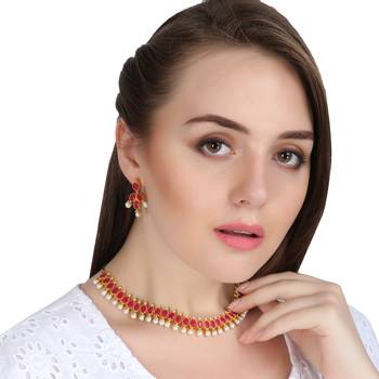 Pink Cubic Zirconia Necklace Sets 1